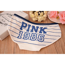 12 style sexy underwear women panties cotton stripe mid rise panties cute letter pink print girl casual underwear J4U66