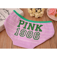 12 style sexy underwear women panties cotton stripe mid rise panties cute letter pink print girl casual underwear J4U66