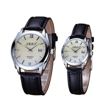 12 Styles BrandCouple Lovers Watch Auto Date Calendar Quartz Movement Leather Strap Wristwatches Relogio Masculino J4U66
