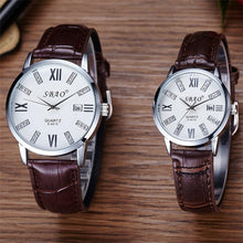 12 Styles BrandCouple Lovers Watch Auto Date Calendar Quartz Movement Leather Strap Wristwatches Relogio Masculino J4U66