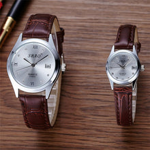12 Styles BrandCouple Lovers Watch Auto Date Calendar Quartz Movement Leather Strap Wristwatches Relogio Masculino J4U66