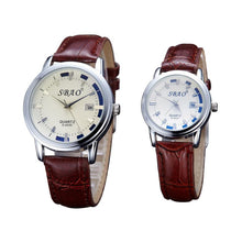 12 Styles BrandCouple Lovers Watch Auto Date Calendar Quartz Movement Leather Strap Wristwatches Relogio Masculino J4U66