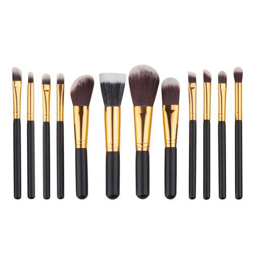 12pcss Black Wood Blending Makeup Brush Set Cosmetic Brush Kit Make Up Brushes Tools Beauty pincel MaquiagemJFY66