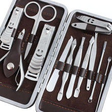 12pc Pedicure Manicure Set Nail Cuticle Clippers Cleaner Grooming Kit Case Tool J4U66