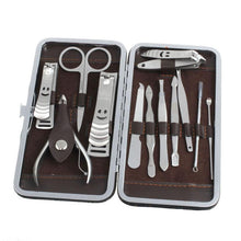 12pc Pedicure Manicure Set Nail Cuticle Clippers Cleaner Grooming Kit Case Tool J4U66
