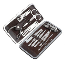 12pc Pedicure Manicure Set Nail Cuticle Clippers Cleaner Grooming Kit Case Tool J4U66
