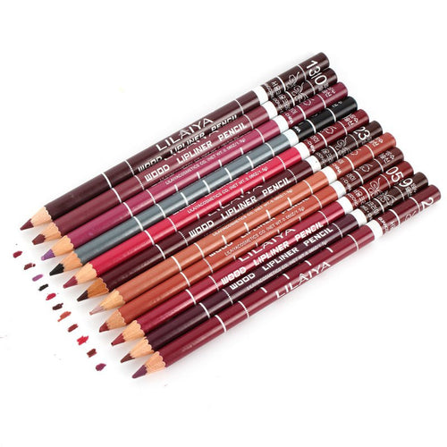 12pcs multi color party queen lip liner pencil functional eyebrow eye lip makeup waterproof colorful cosmetic pen J4U66