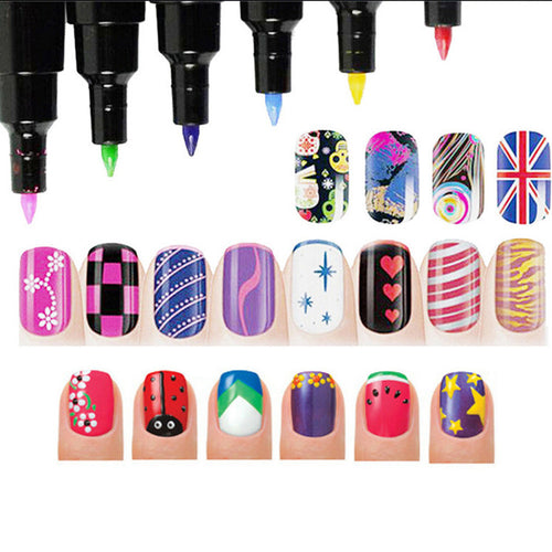16 Colors Nail Art Pen for 3D Nail Art DIY Decoration Nail Polish Pen Set 3D Design Nail Beauty Dotting Tools Paint Pens J4U66