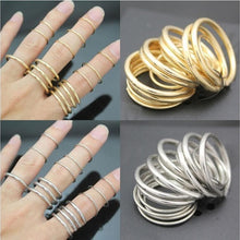16pc Stylish Punk Stackable Plain Band Above Knuckle Midi Finger Ring  J4U66