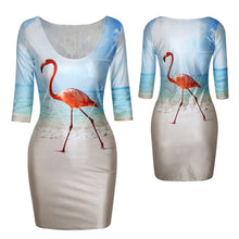 18 Colors Sexy Slim Dress Fit 3D Animal Print Space Galaxy Bodycon Mini DressesJFY66