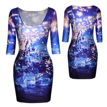 18 Colors Sexy Slim Dress Fit 3D Animal Print Space Galaxy Bodycon Mini DressesJFY66