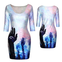 18 Colors Sexy Slim Dress Fit 3D Animal Print Space Galaxy Bodycon Mini DressesJFY66