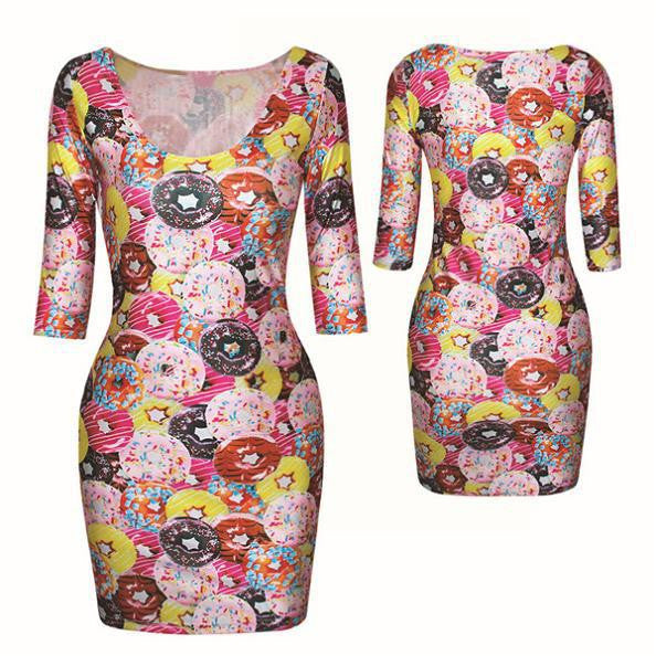 women sexy slim dress fit 3d animal print space galaxy bodycon mini dresses J4U66