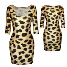women sexy slim dress fit 3d animal print space galaxy bodycon mini dresses J4U66