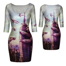 18 Colors Sexy Slim Dress Fit 3D Animal Print Space Galaxy Bodycon Mini DressesJFY66