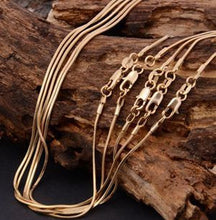 18K Gold Plated Chain Necklace For Men Women Snake Chain 18-26 inch DIY Long Chain J4U66