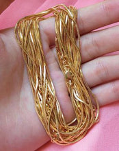 18K Gold Plated Chain Necklace For Men Women Snake Chain 18-26 inch DIY Long Chain J4U66