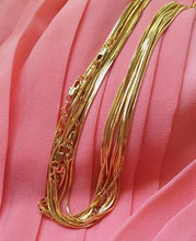 18K Gold Plated Chain Necklace For Men Women Snake Chain 18-26 inch DIY Long Chain J4U66