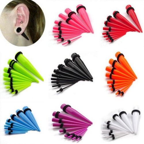 18Pcs Acrylic Ear Plug Taper Kit Gauges Ear Expander Stretcher Stretching Piercing Women Mens Body Jewelry J4U66