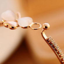 18k Yellow Gold Filled Clear Austrian Crystal Bracelet Bangle Jewelry Flower Women Jewelry J4U66