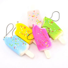 1P Squishy Bread Chocolate Sprinkles Popsicle Phone Straps Soft Scented Charms J4U66
