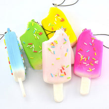 1P Squishy Bread Chocolate Sprinkles Popsicle Phone Straps Soft Scented Charms J4U66