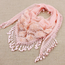 150*50CM7 Colors Tassel Scarf women Embroidered Flower Scarf Bib J4U66