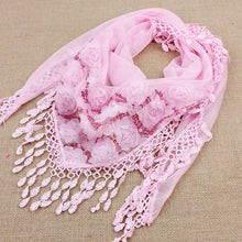 150*50CM7 Colors Tassel Scarf women Embroidered Flower Scarf Bib J4U66