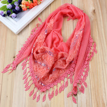 150*50CM7 Colors Tassel Scarf women Embroidered Flower Scarf Bib J4U66