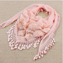 150*50CM7 Colors Tassel Scarf women Embroidered Flower Scarf Bib J4U66