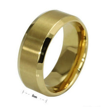 8MM Trendy Titanium Steel Band Brushed Wedding Bands Stainless Steel Solid Ring Men Gold Silver Black Classic Ring J4U66