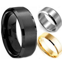 8MM Trendy Titanium Steel Band Brushed Wedding Bands Stainless Steel Solid Ring Men Gold Silver Black Classic Ring J4U66