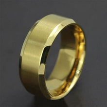8MM Trendy Titanium Steel Band Brushed Wedding Bands Stainless Steel Solid Ring Men Gold Silver Black Classic Ring J4U66