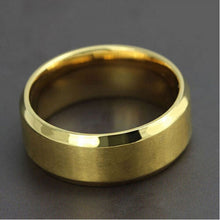 8MM Trendy Titanium Steel Band Brushed Wedding Bands Stainless Steel Solid Ring Men Gold Silver Black Classic Ring J4U66