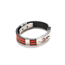 Chic Men Stainless Steel Silicone Metal Wristband Bracelets Bangle Stylist Jewelry Gifts J4U66