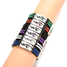 Chic Men Stainless Steel Silicone Metal Wristband Bracelets Bangle Stylist Jewelry Gifts J4U66