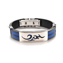 Chic Men Stainless Steel Silicone Metal Wristband Bracelets Bangle Stylist Jewelry Gifts J4U66