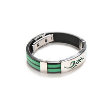 Chic Men Stainless Steel Silicone Metal Wristband Bracelets Bangle Stylist Jewelry Gifts J4U66