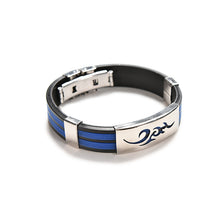 Chic Men Stainless Steel Silicone Metal Wristband Bracelets Bangle Stylist Jewelry Gifts J4U66