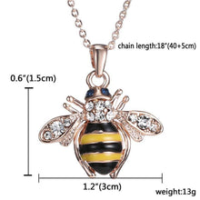 Cute Solid Little Bee Pendant Animal Necklace for Women 18K Rose Gold Plated Jewelry J4U66