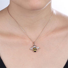 Cute Solid Little Bee Pendant Animal Necklace for Women 18K Rose Gold Plated Jewelry J4U66