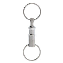 Dual Detachable Key Ring Snap Lock Holder Steel Chrome Plated Pull-Apart Key Rings Removable Keyring Quick Release Keychain J4U66