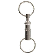 Dual Detachable Key Ring Snap Lock Holder Steel Chrome Plated Pull-Apart Key Rings Removable Keyring Quick Release Keychain J4U66