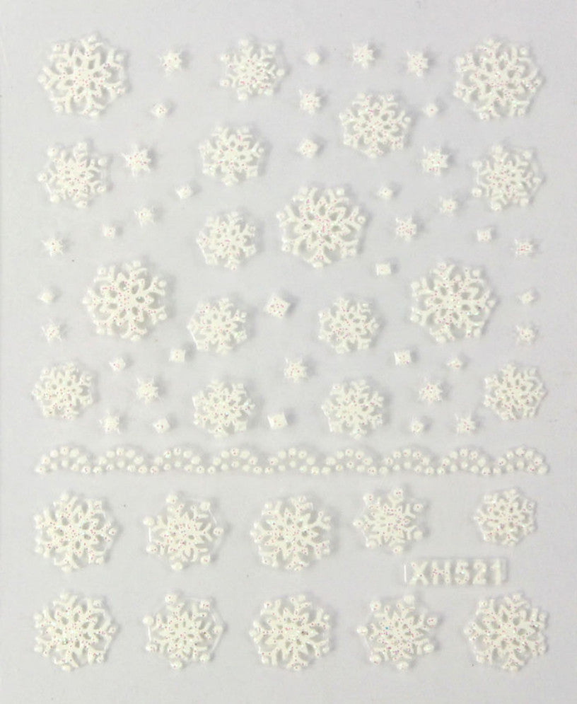 Fashion 3D Nail Art Stickers Decals Decoration Snowflake Design For Women Lady Beauty J4U66