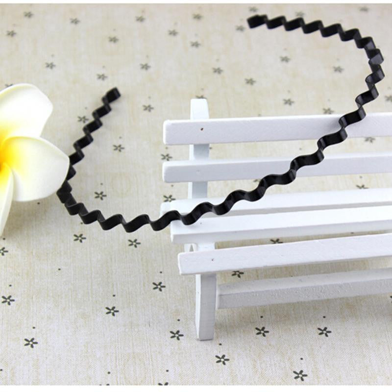 Men Women Black Metal Wavy Hair Head Hoop Band Sport Headband Hairband Headwear Hair Ornament accessories J4U66