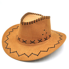 Cowboy Hat Suede Look Wild West Fancy Dress Men Ladies Cowgirl Hat J4U66