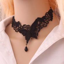 Black Lace & Beads Short Choker Victorian Steampunk Style Gothic Collar Lace Necklace For Wedding Party J4U66