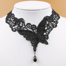 Black Lace & Beads Short Choker Victorian Steampunk Style Gothic Collar Lace Necklace For Wedding Party J4U66