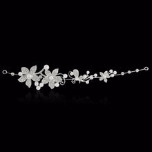 Luxury Silver Rhinestone Bridal Wedding Flower Pearls Headband Hair Clip Comb Women Jewelry  J4U66