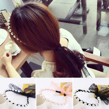 Simulated Pearl Wave Bands Beautiful Lace Bows Hair Bands Headbands for Girls Headwear Hair Accessories for Women J4U66
